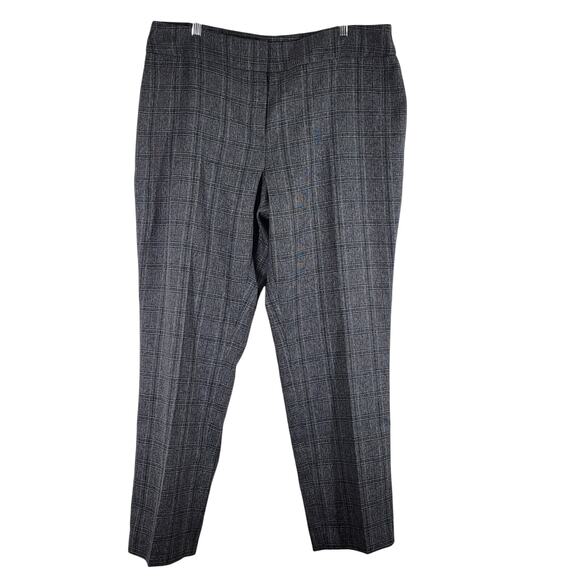 Kasper Dress Pants Trousers Womens Sz 16 Houndstooth Gray Green Office Minimal - Picture 1 of 15